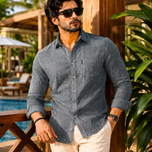 Charcoal Slate Grey linen