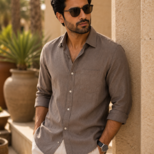 premium taupe-brown linen