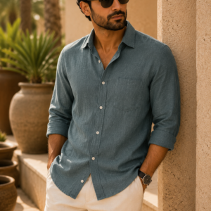 premium olive-grey linen