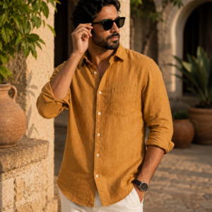 premium aqua-blue linen