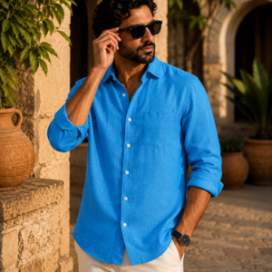premium pastel butter-yellow linen shirt