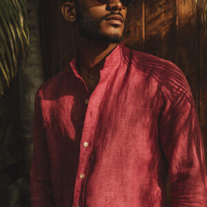 deep rospberry pink linen