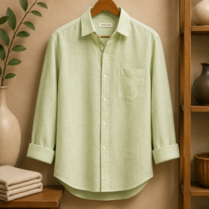 premium mustard-gold linen shirt