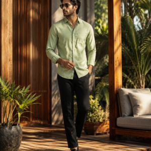 MUTED OLVE GREEN linen