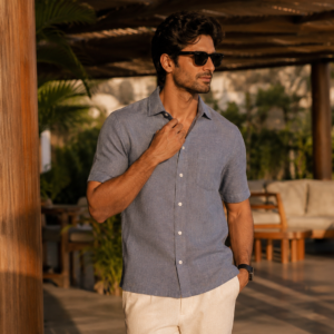 Natural slate gray linen