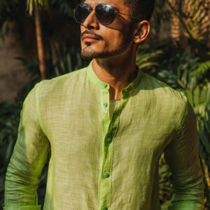 Neon Lime Green linen