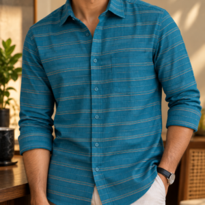 Peacock Teal Stripe Shirt