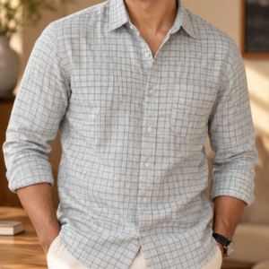 Pearl Grey Check Shirt