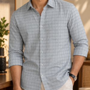 Silver Grey Check Shirt